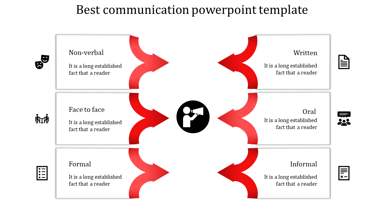 communication powerpoint template-red